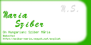 maria sziber business card