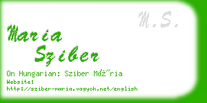 maria sziber business card